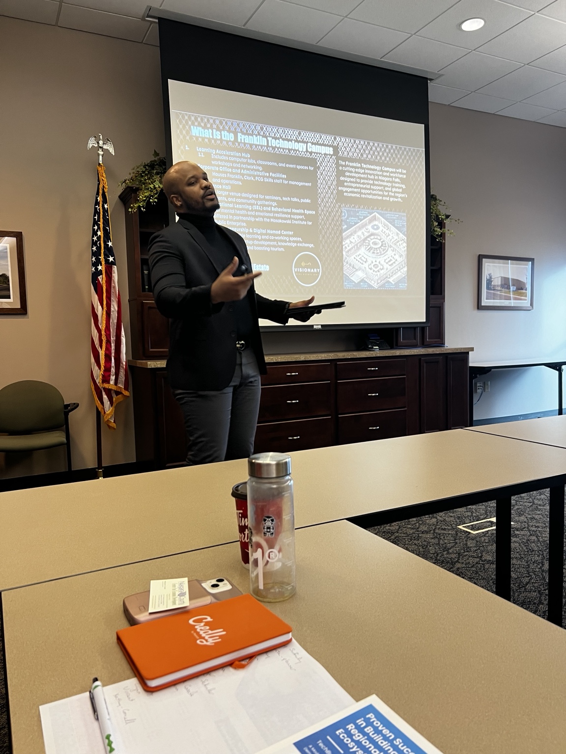 Dante Richardson presenting the Franklin Technology Campus concept